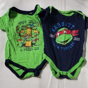 Nickelodeon Baby Boys 2pc Teenage Mutant Ninja Turtles Graphic Bodysuits Bundle